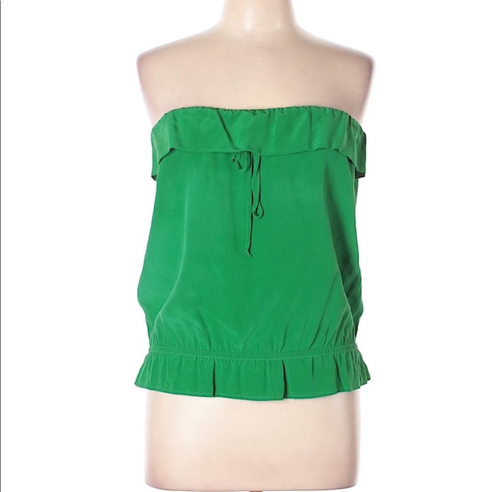 Eight Sixty 100% silk strapless top
